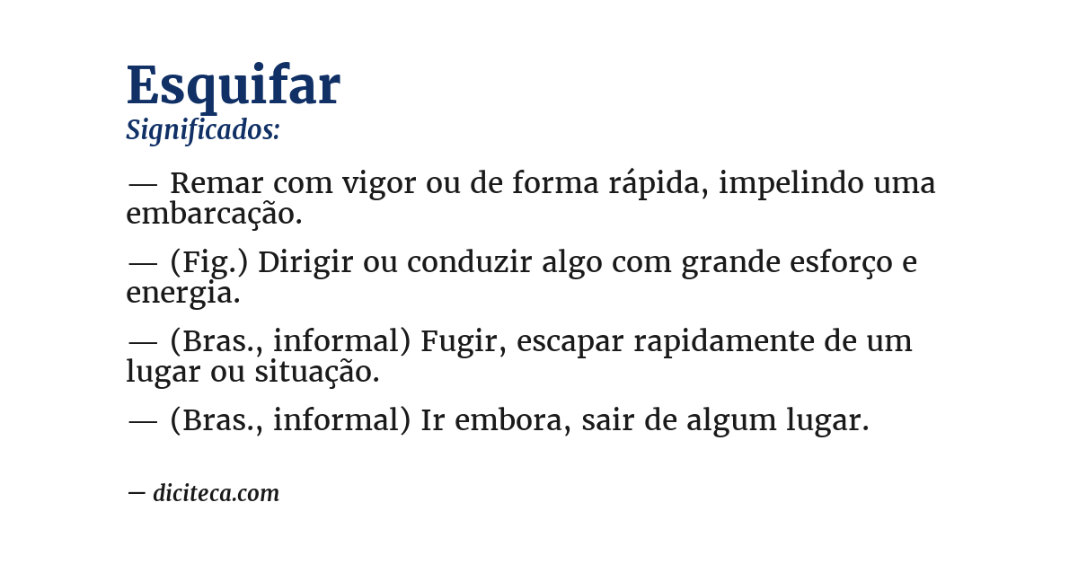 Significado de esquifar