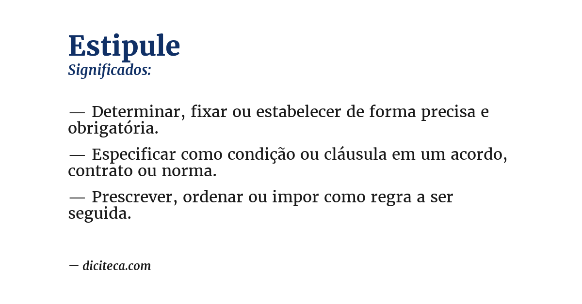 Significado de estipule
