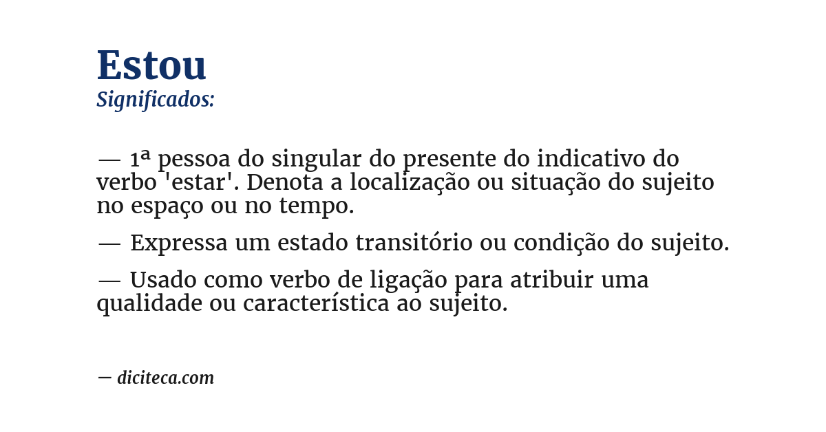 Significado de estou
