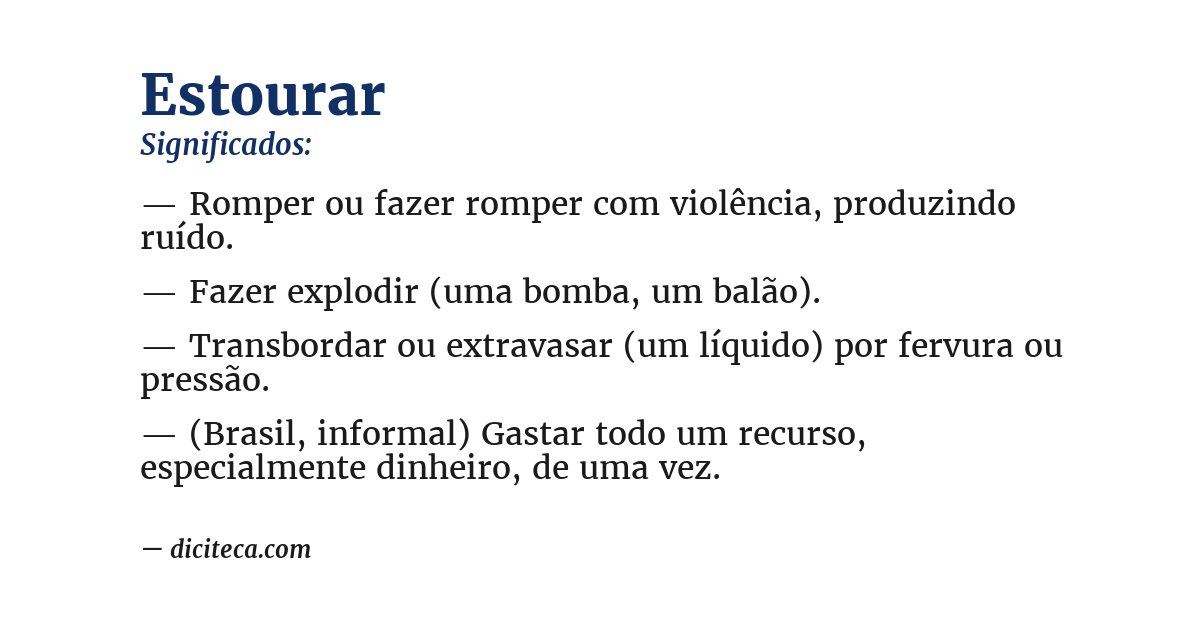 Significado de estourar