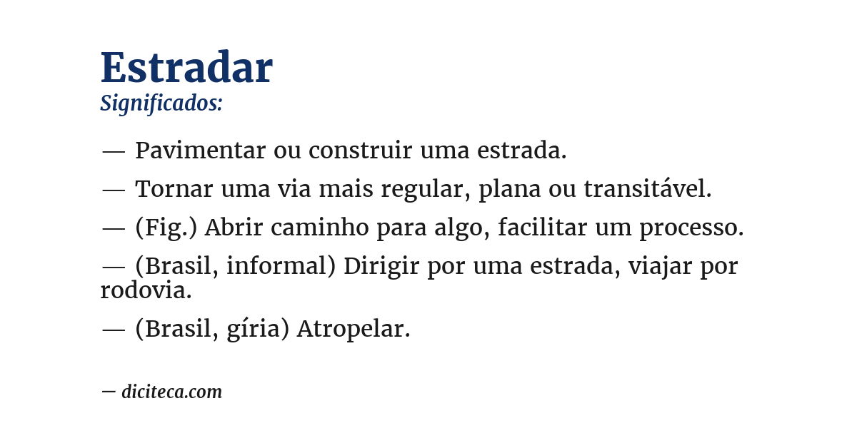 Significado de estradar