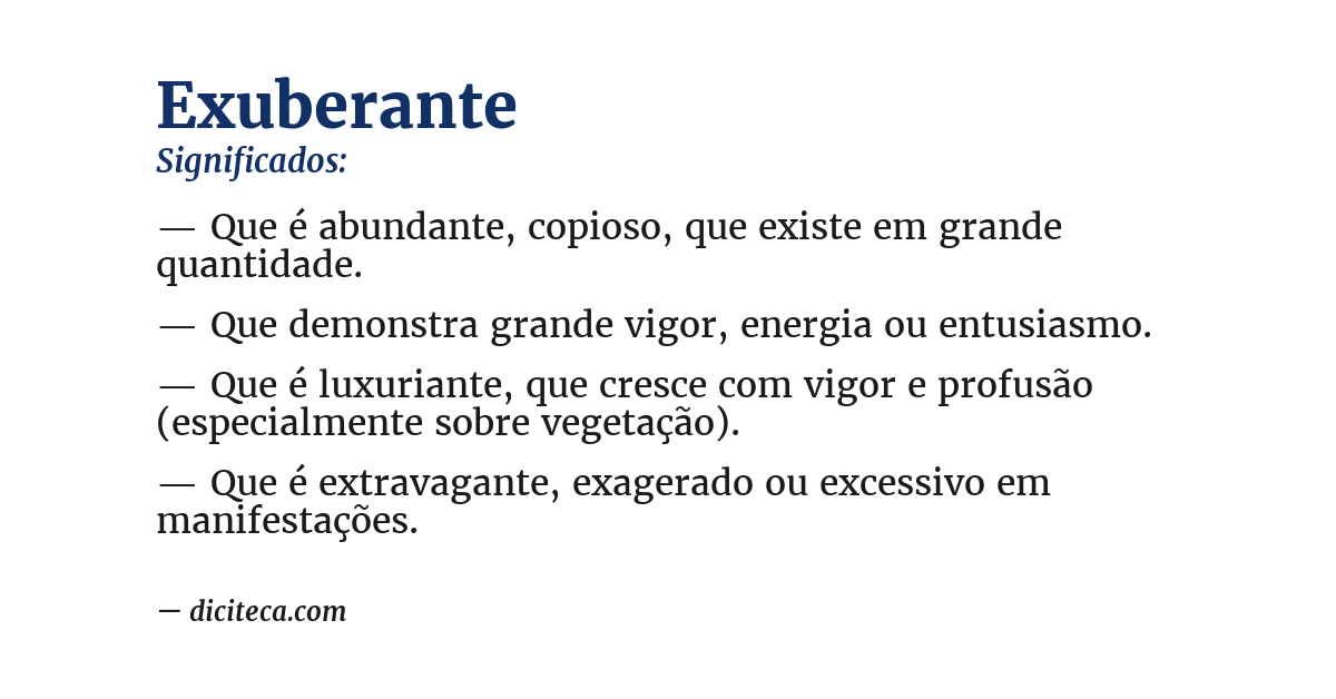 Significado de exuberante