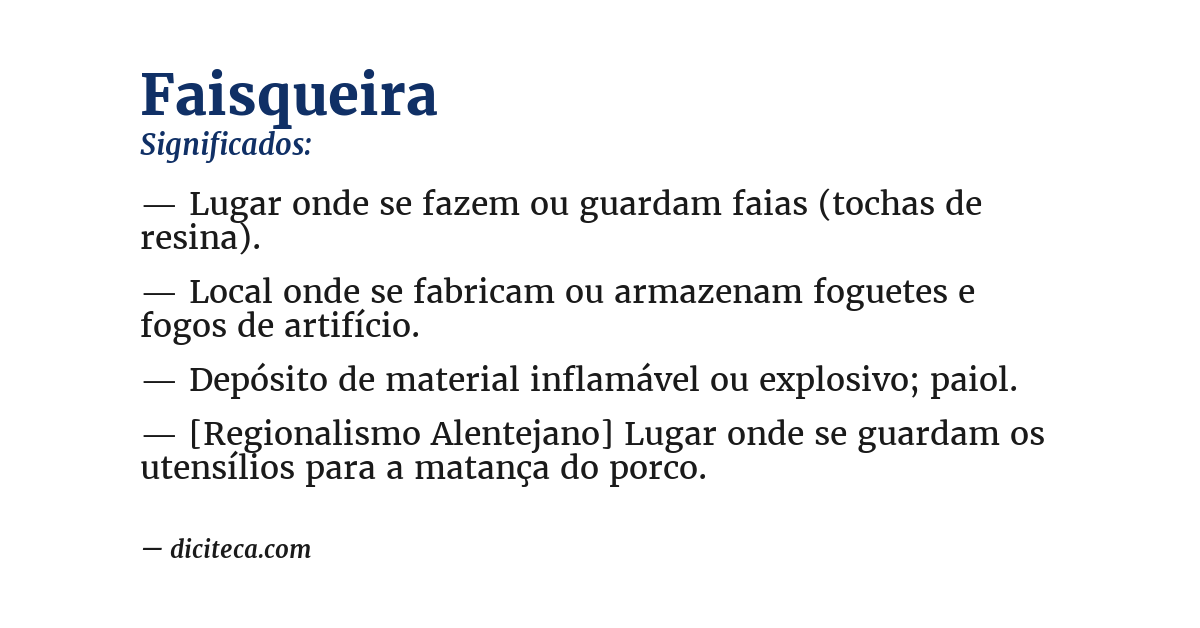 Significado de faisqueira