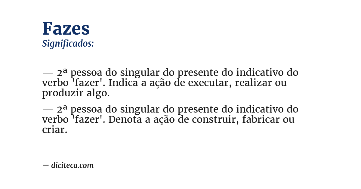 Significado de fazes