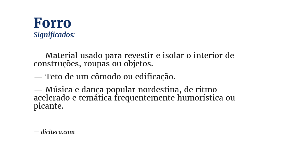 Significado de forro