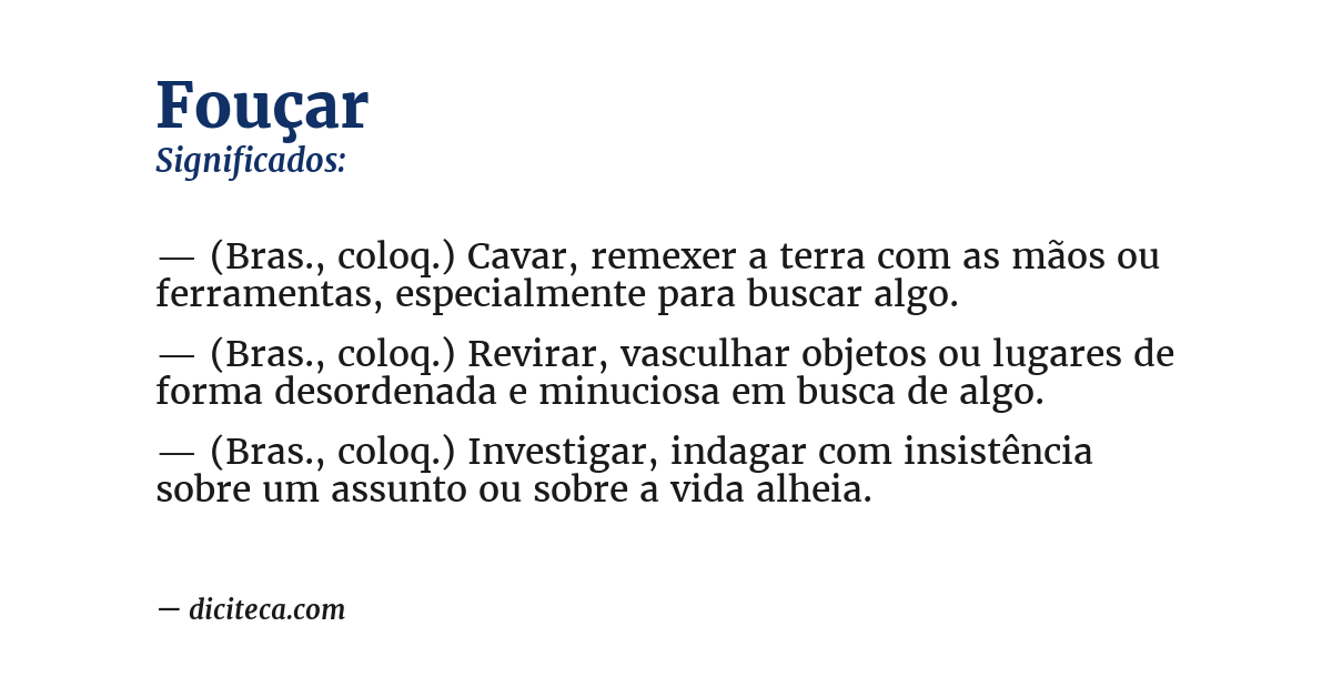 Significado de fouçar