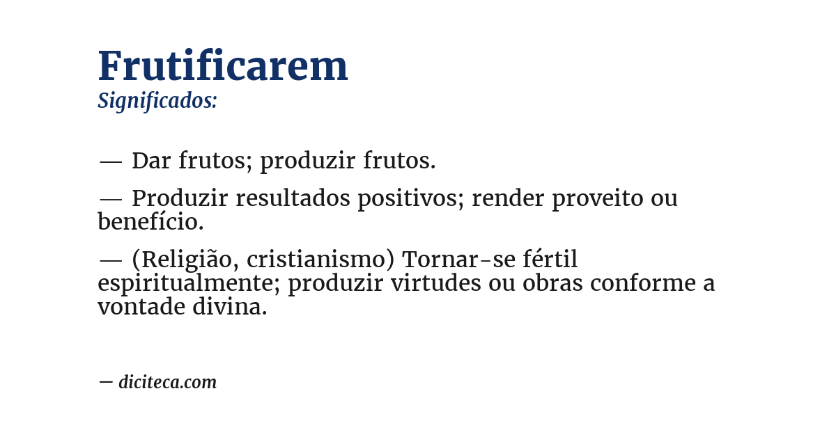 Significado de frutificarem