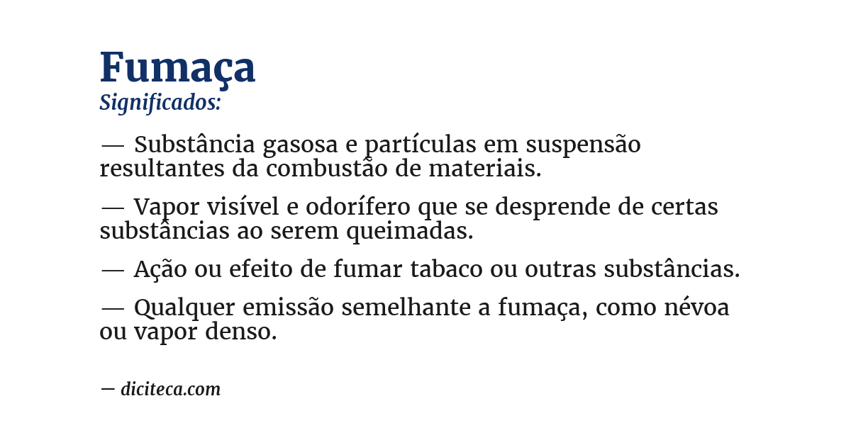 Significado de fumaça