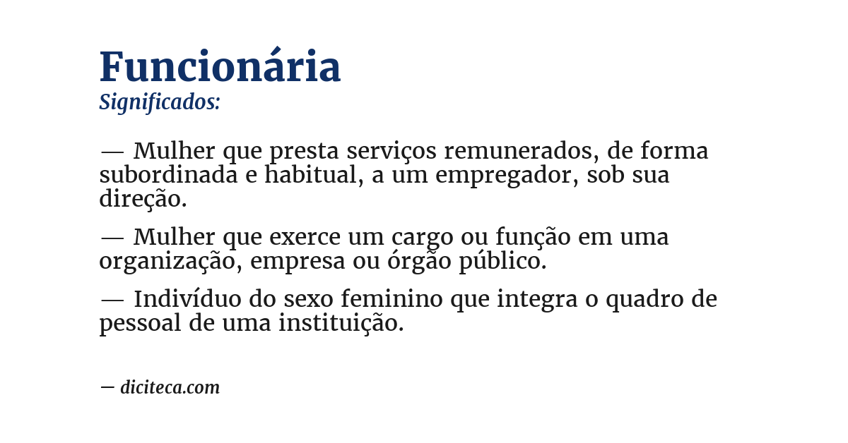 Significado de funcionária
