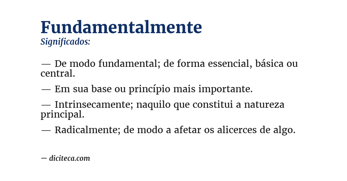 Significado de fundamentalmente