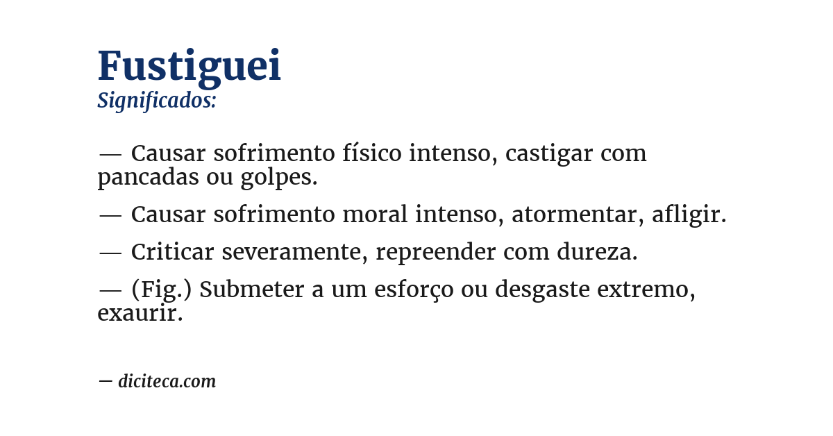 Significado de fustiguei