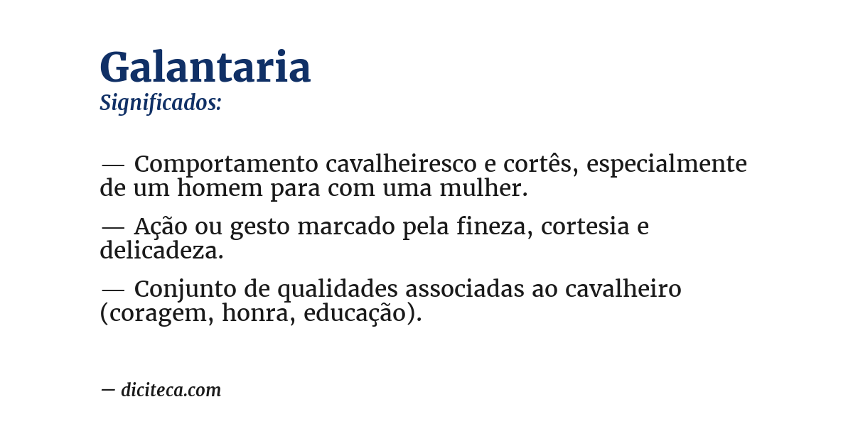 Significado de galantaria