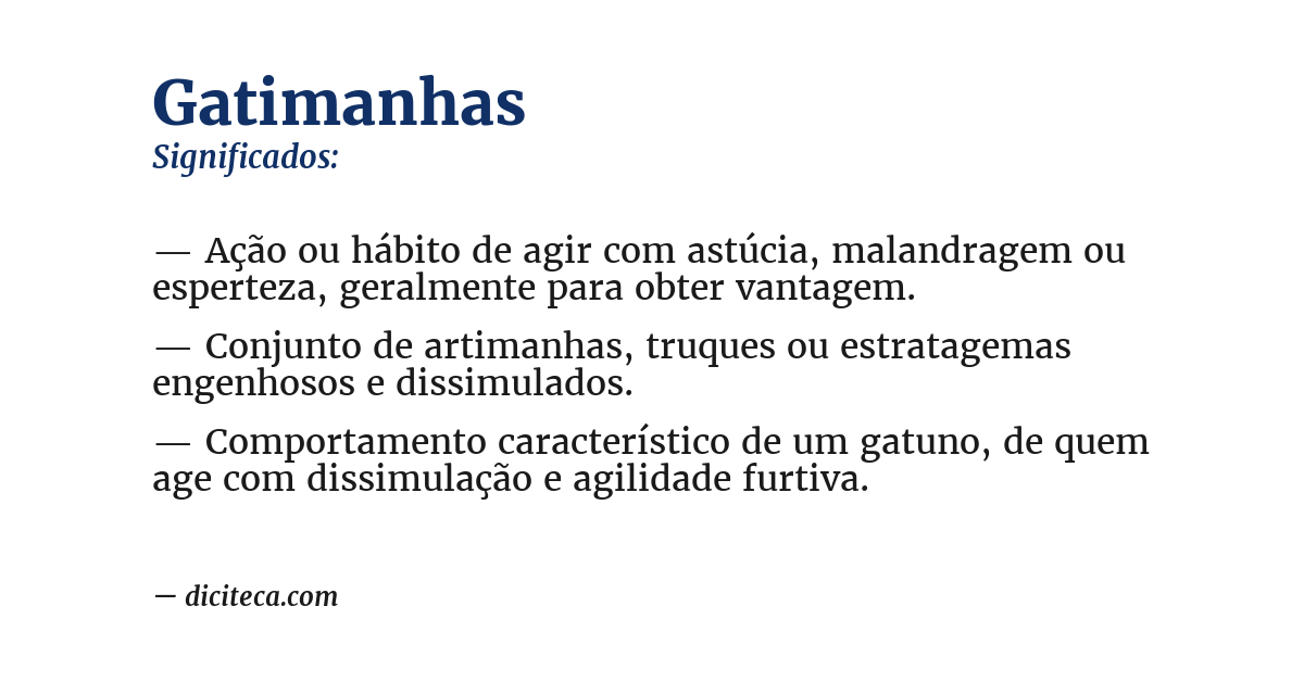 Significado de gatimanhas