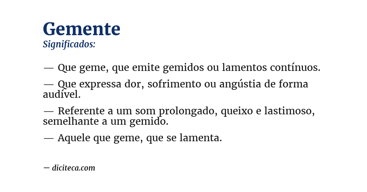 Significado de gemente
