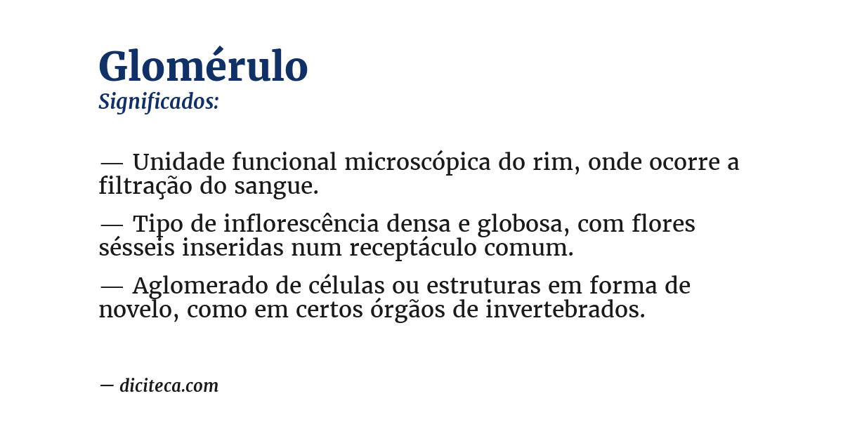 Significado de glomérulo