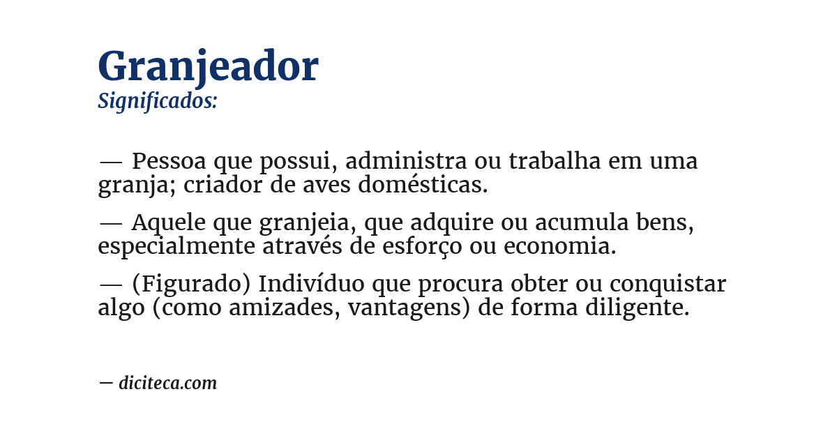 Significado de granjeador