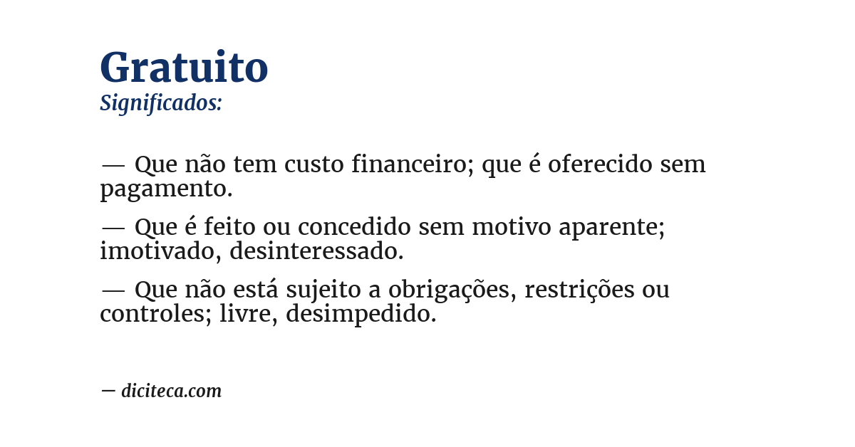 Significado de gratuito