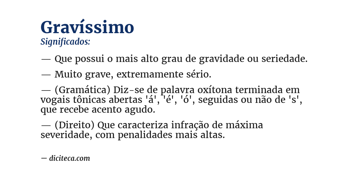 Significado de gravíssimo