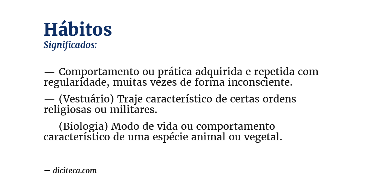 Significado de hábitos