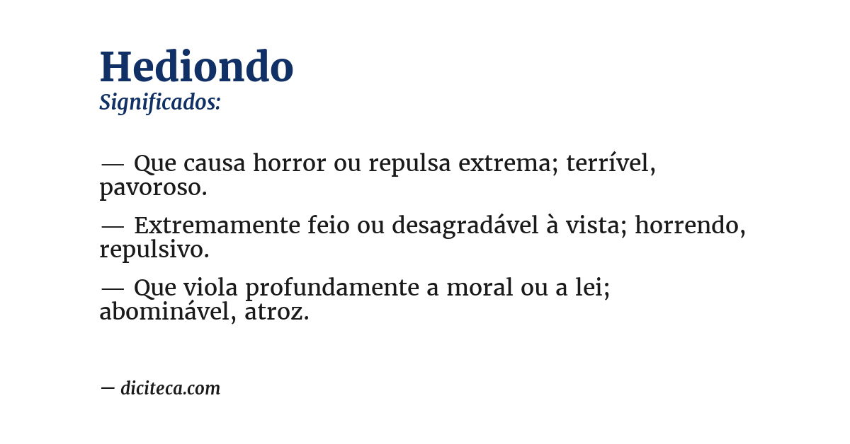 Significado de hediondo