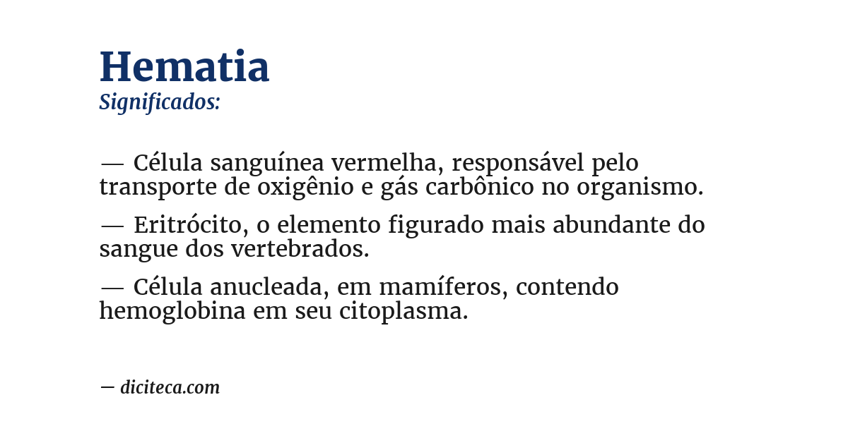 Significado de hematia