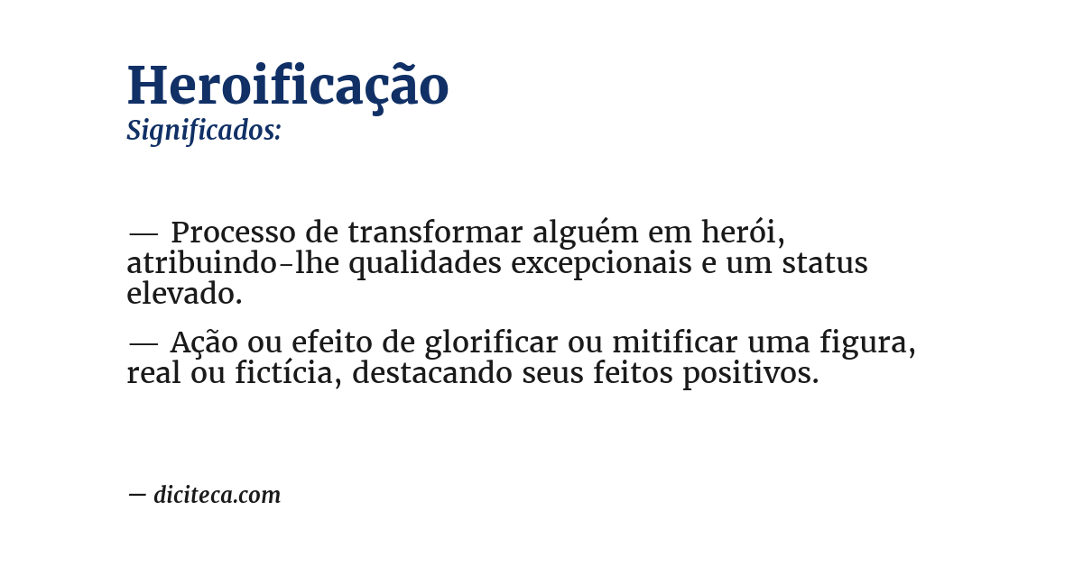 Significado de heroificação