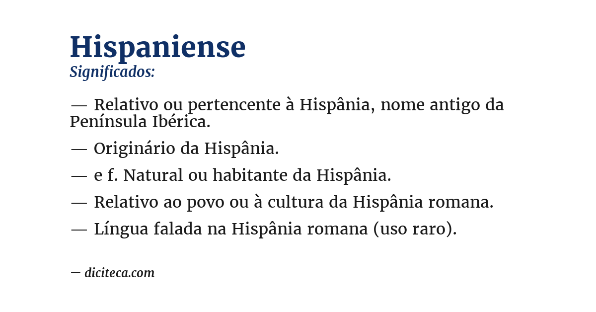 Significado de hispaniense