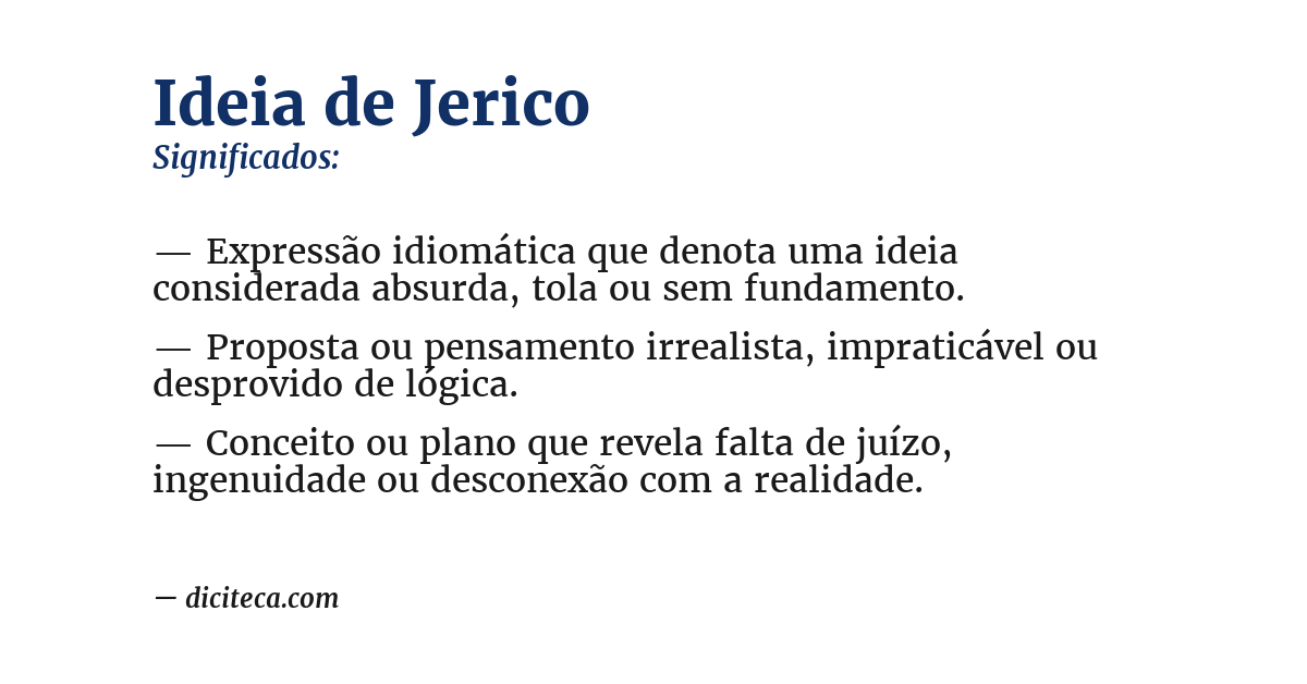 Significado de ideia de jerico
