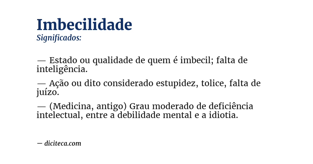 Significado de imbecilidade