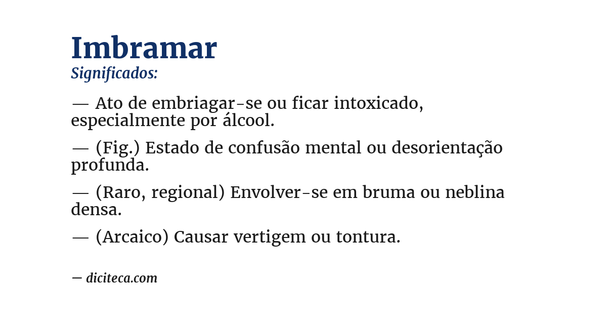 Significado de imbramar