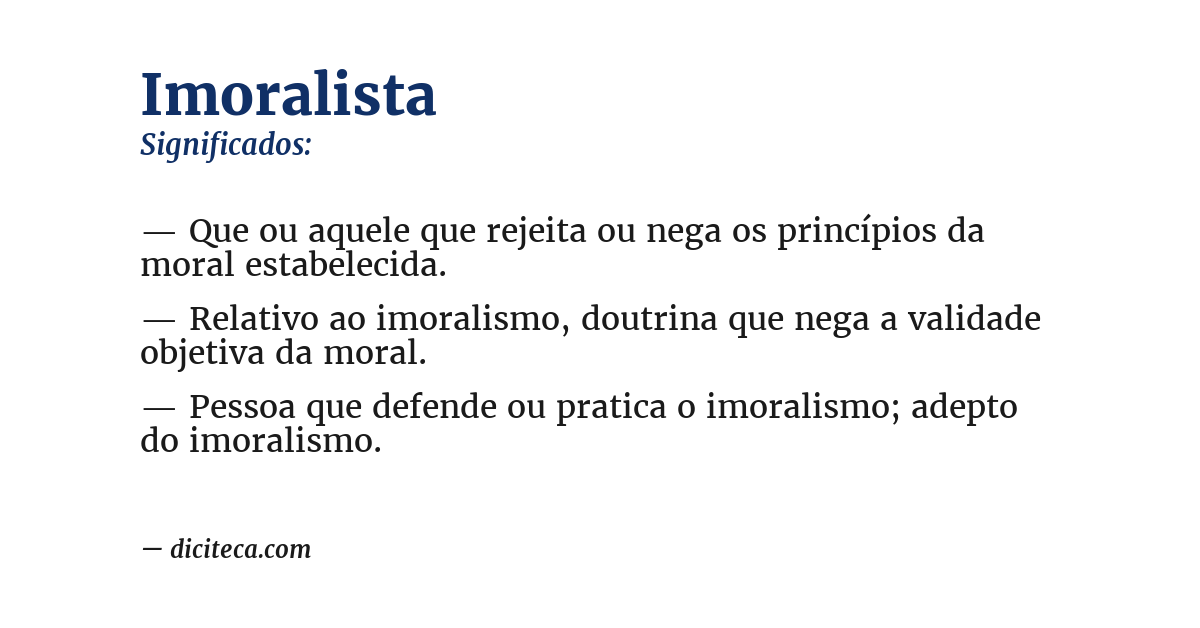 Significado de imoralista
