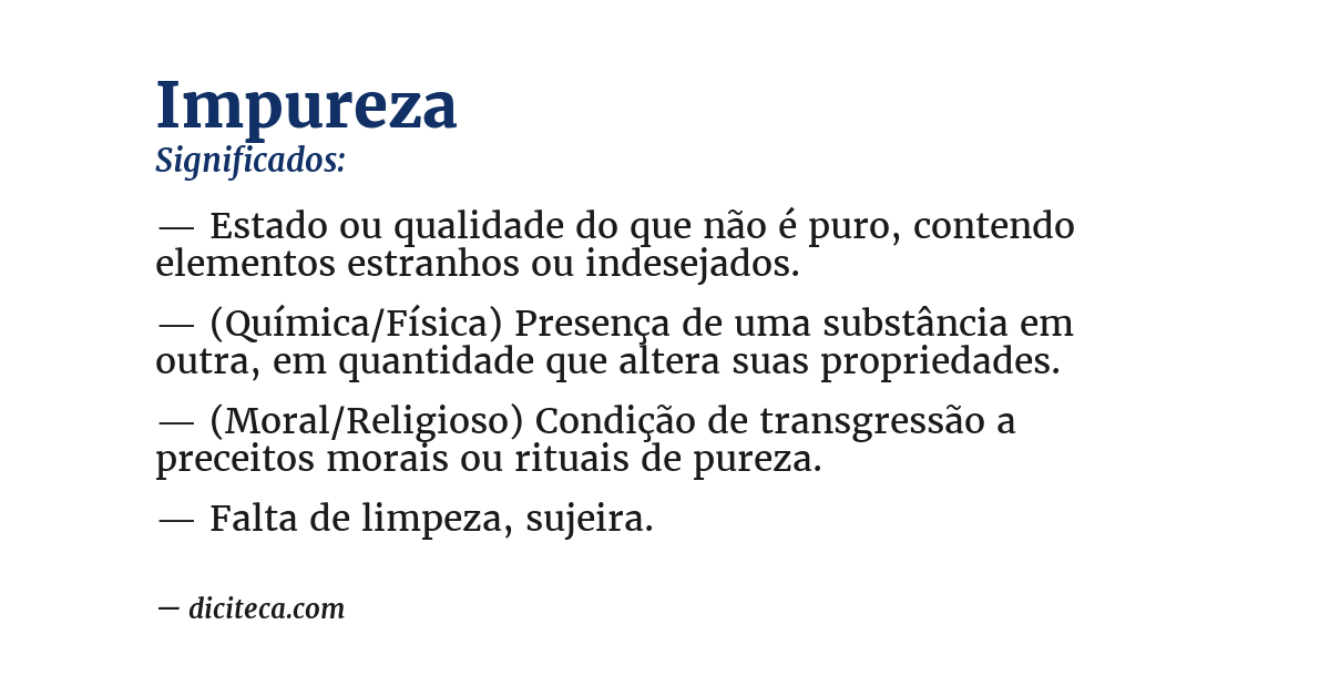 Significado de impureza