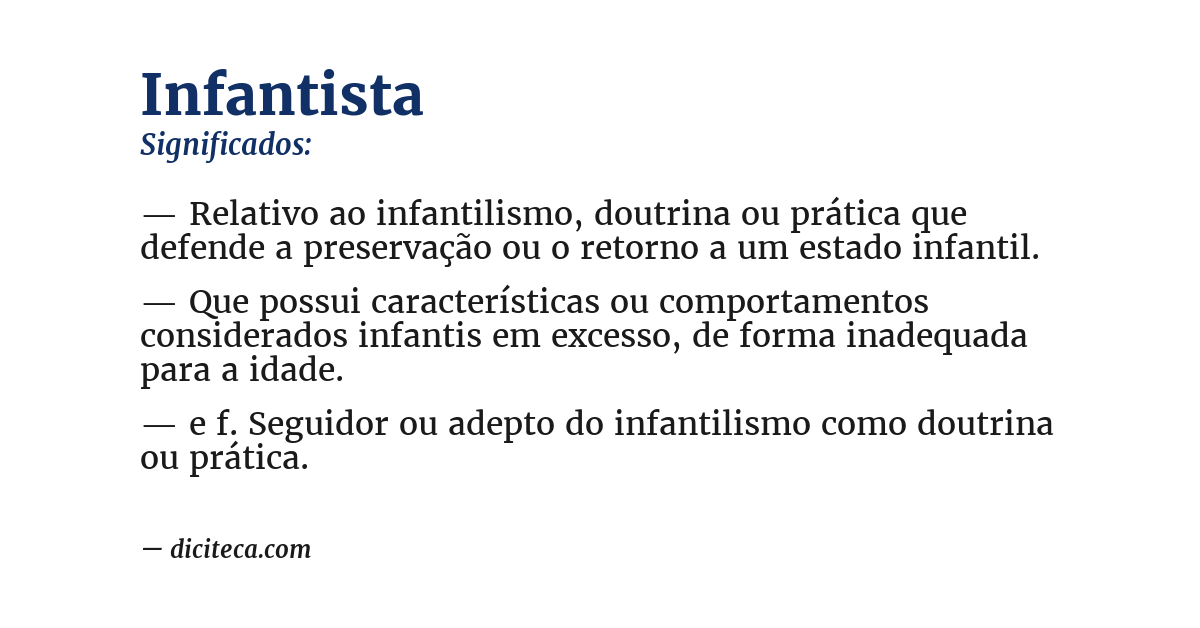 Significado de infantista