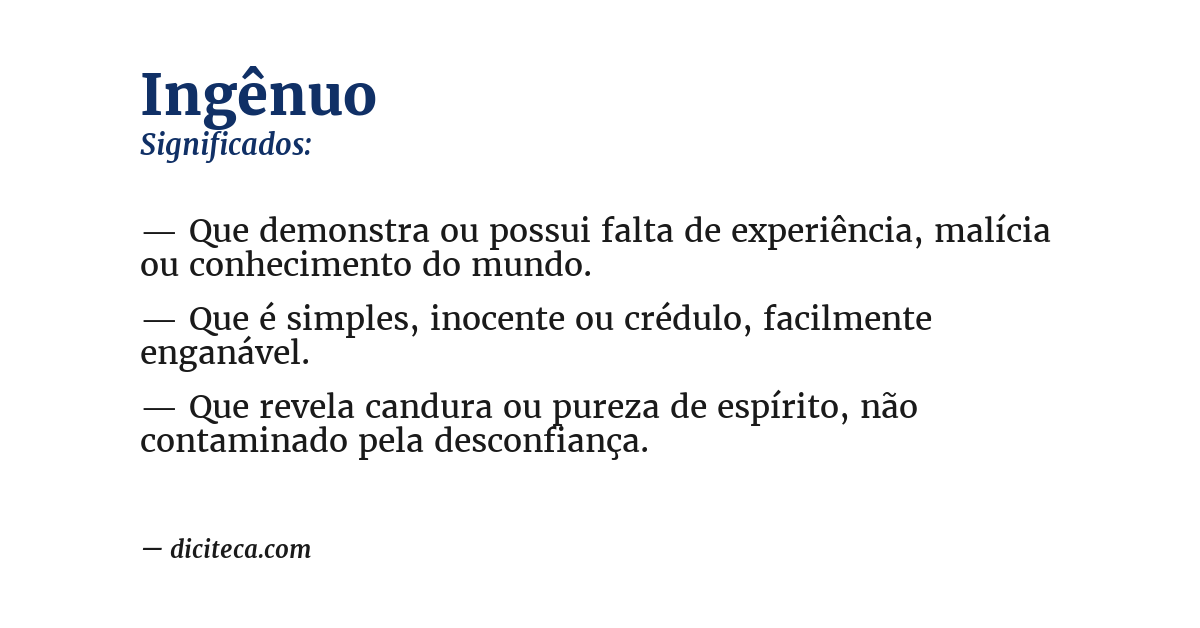 Significado de ingênuo
