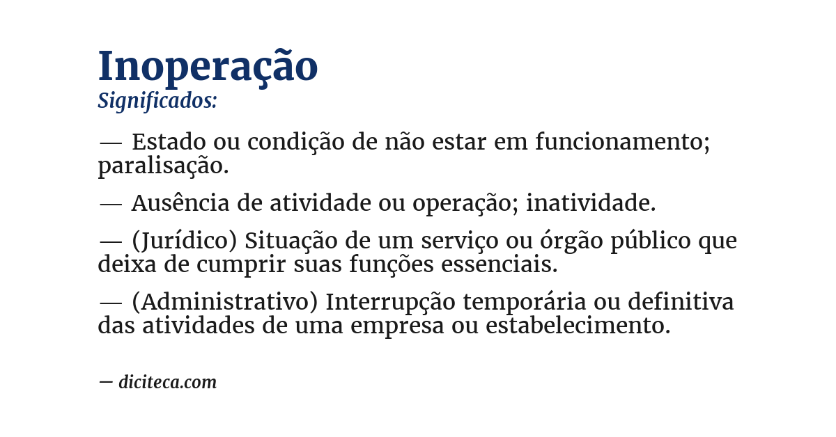 Significado de inoperação