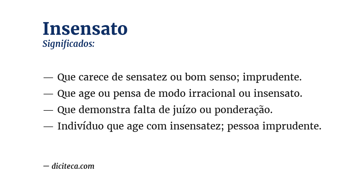 Significado de insensato