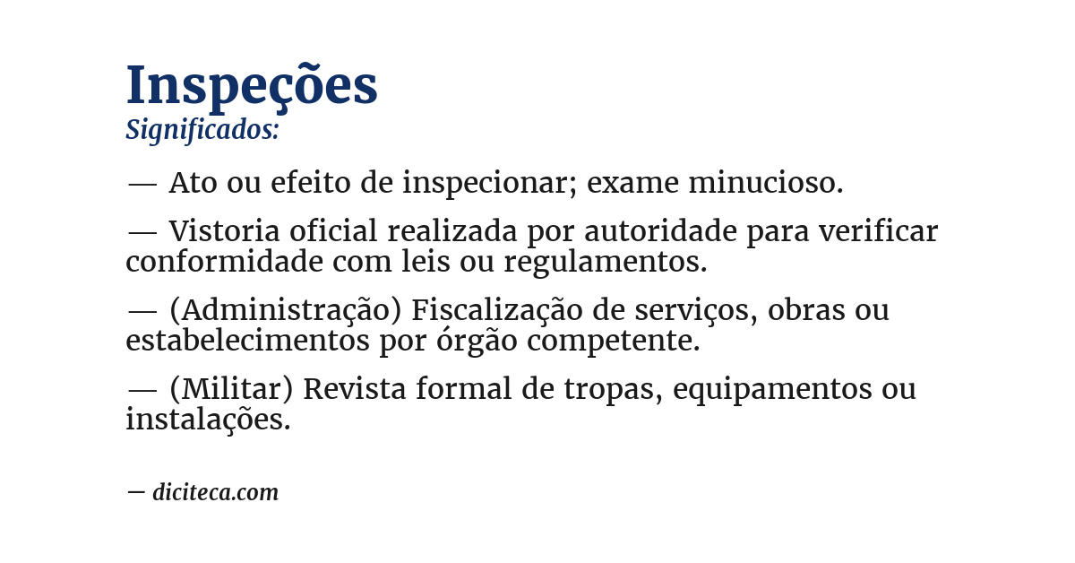 Significado de inspeções