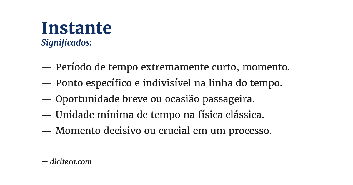 Significado de instante