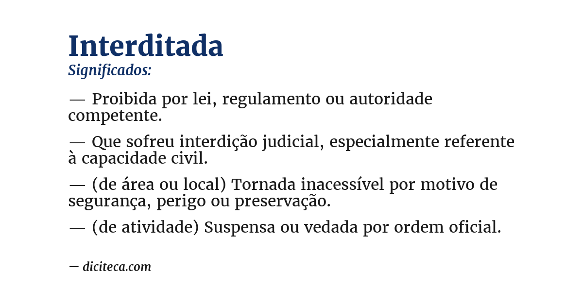 Significado de interditada