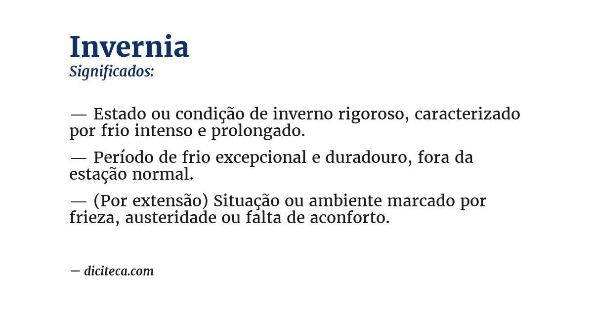 Significado de invernia