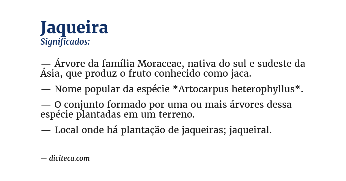Significado de jaqueira