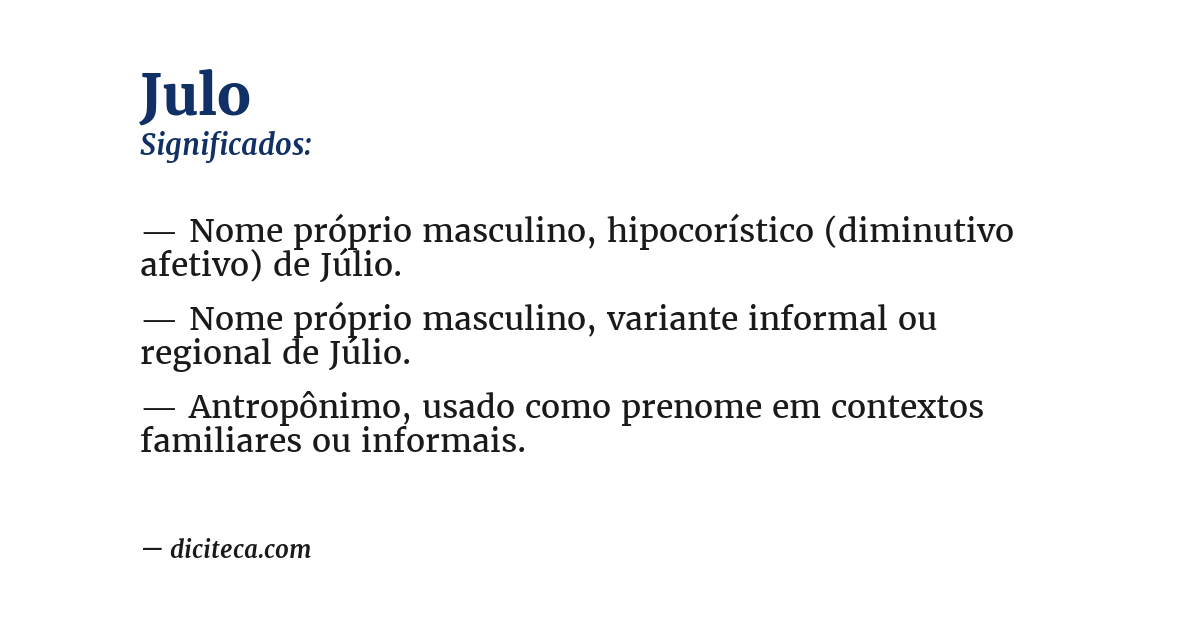 Significado de julo
