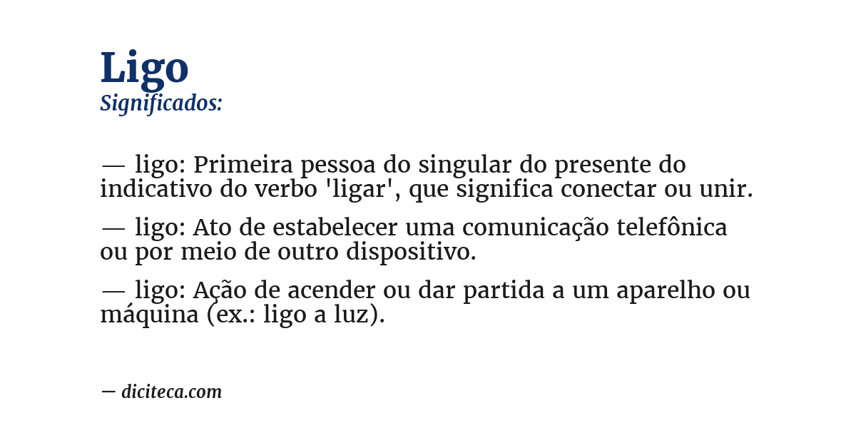 Significado de ligo