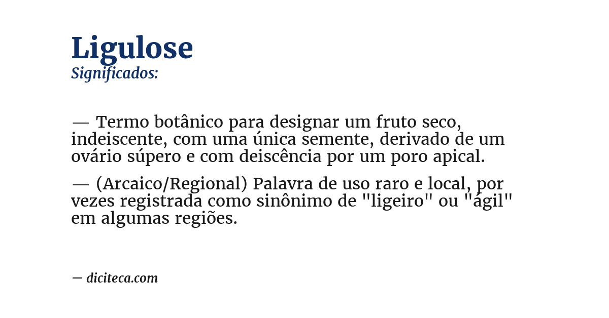 Significado de ligulose