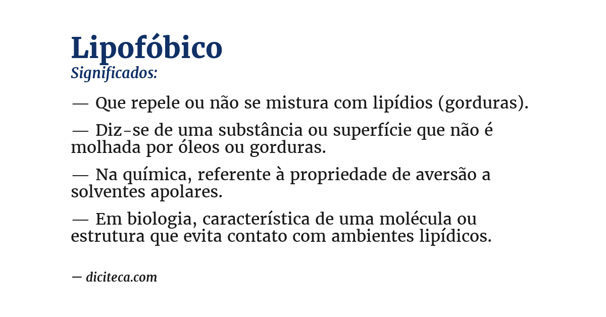 Significado de lipofóbico