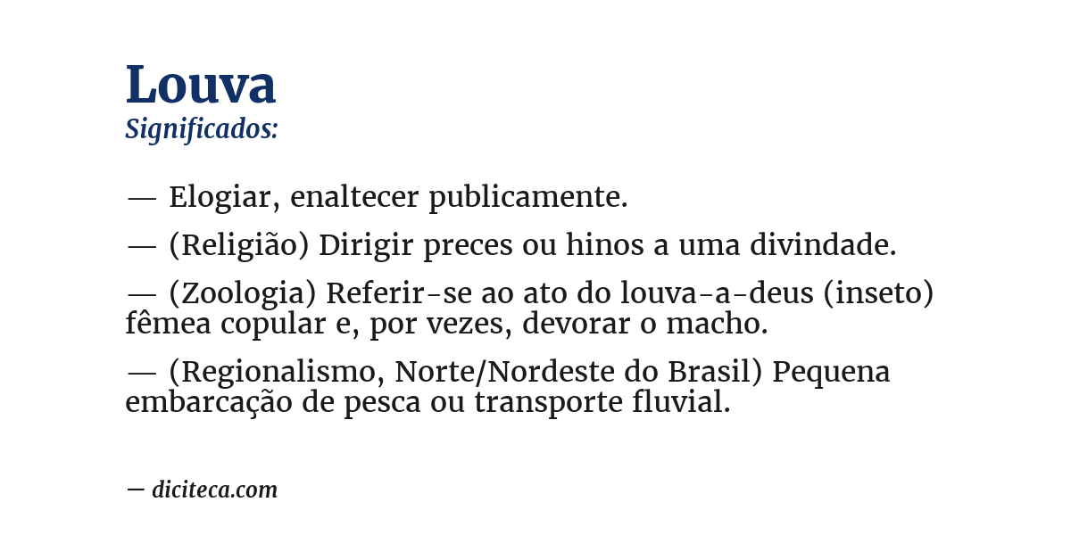 Significado de louva