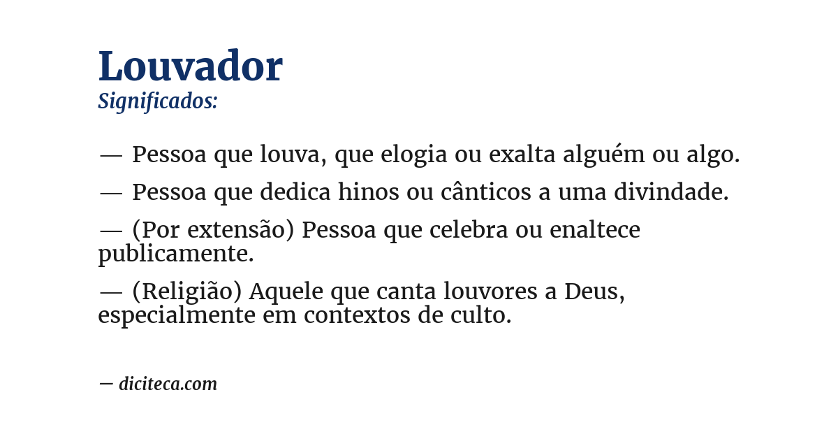 Significado de louvador