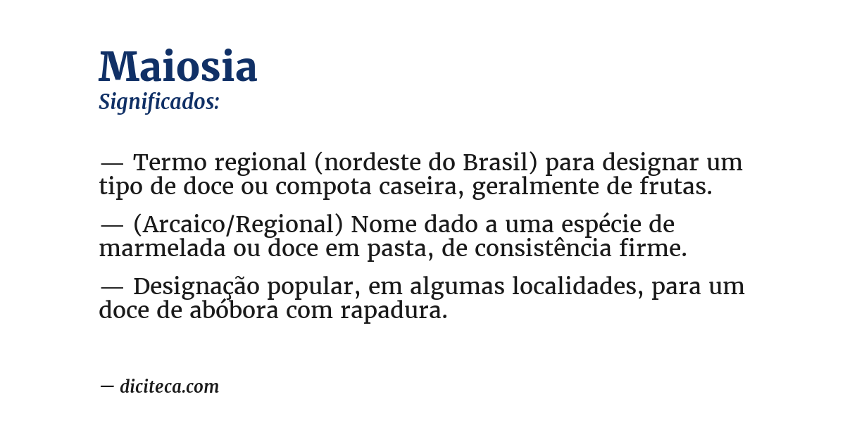 Significado de maiosia