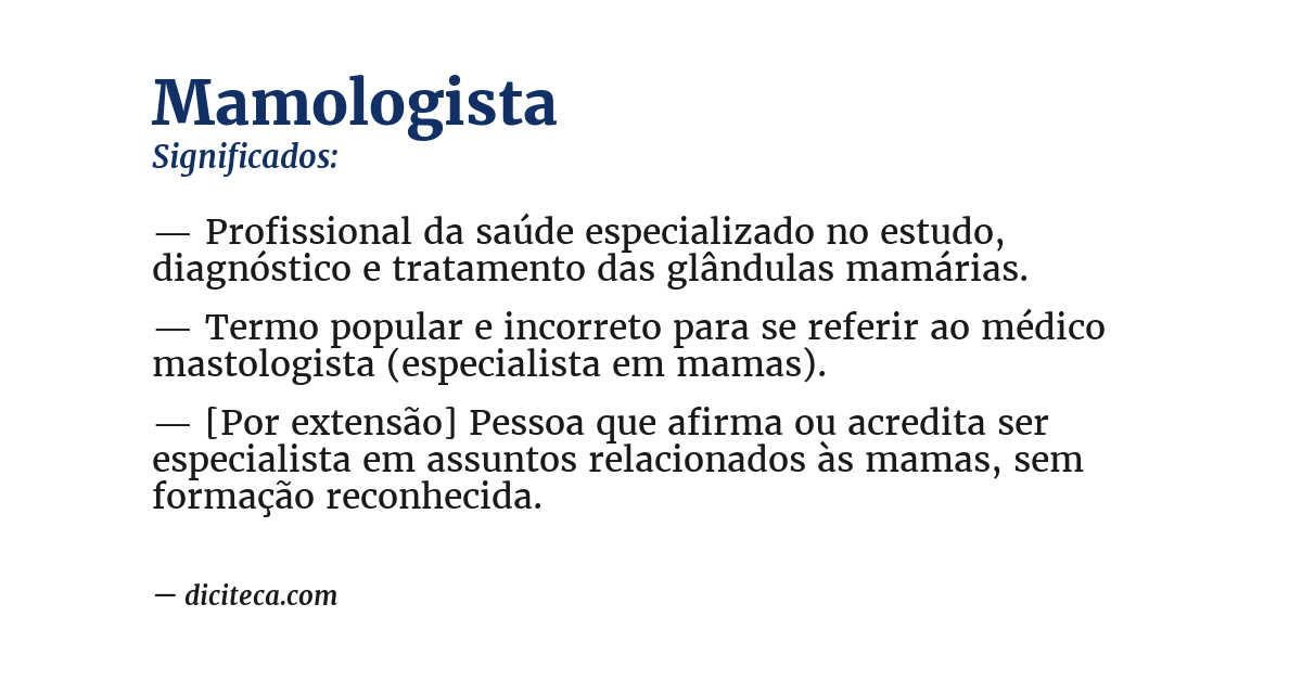 Significado de mamologista