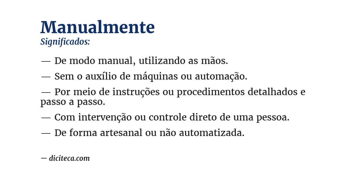 Significado de manualmente